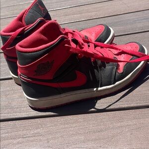 Nike Jordan Black and Red High-Top Sneakers